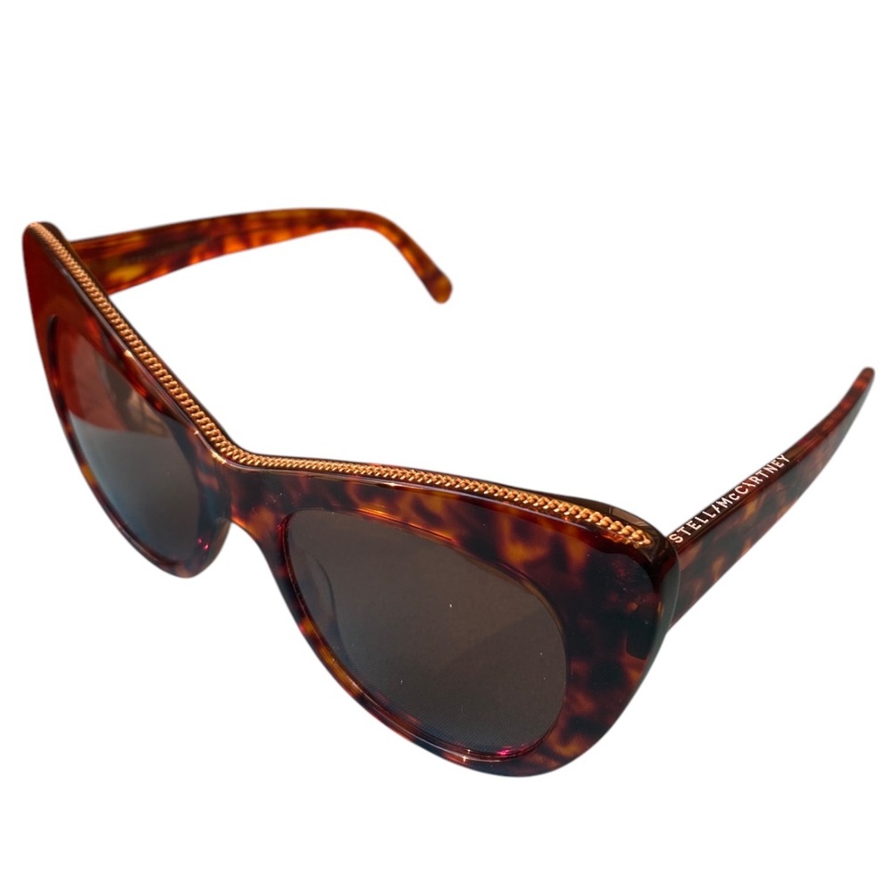 Stella McCartney Chain-Trimmed Tortoiseshell Cat-Eye Sunglasses